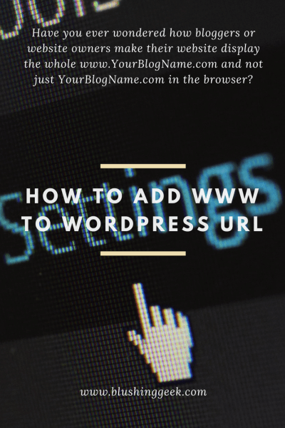 How To Add WWW To WordPress URL