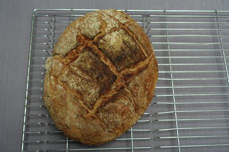 Semi Wholegrain Sourdough Bread baked in a Creuset pot with lid!