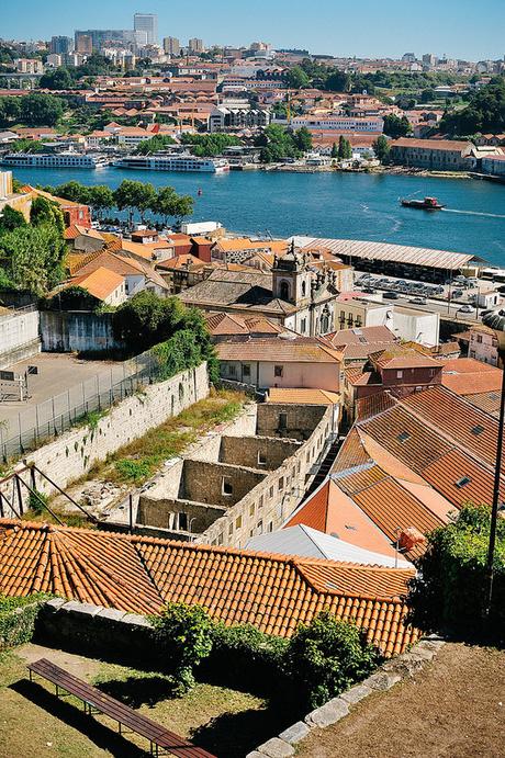 view of the Douro River from Jardim das Virtudes, Porto