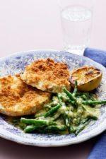 Breaded Root Celery with Creamed Garlic Beans