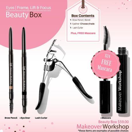 Beauty Box: eye defining makeup collection from Makeover Workshop. Details at une femme d'un certain age.