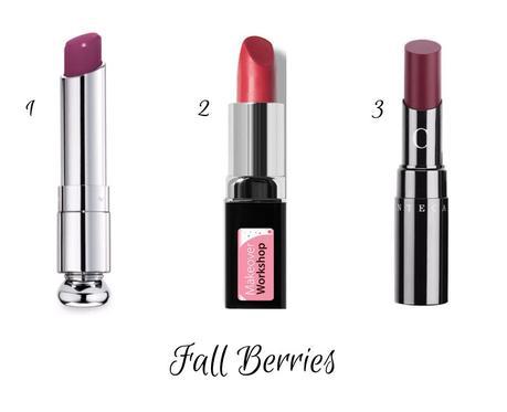 Berry lip shades for fall. Details at une femme d'un certain age.