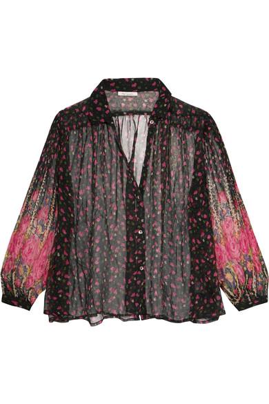 sheer floral print blouse from Mes Demoiselles. Details at une femme d'un certain age.