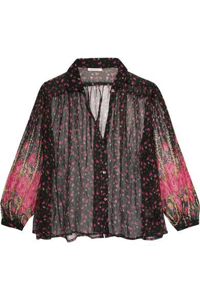 sheer floral print blouse from Mes Demoiselles. Details at une femme d'un certain age.