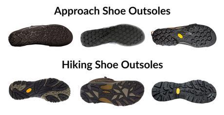 Approach Shoe vs Hiking Shoe Outsole - What Are Approach Shoes - Athlete Audit