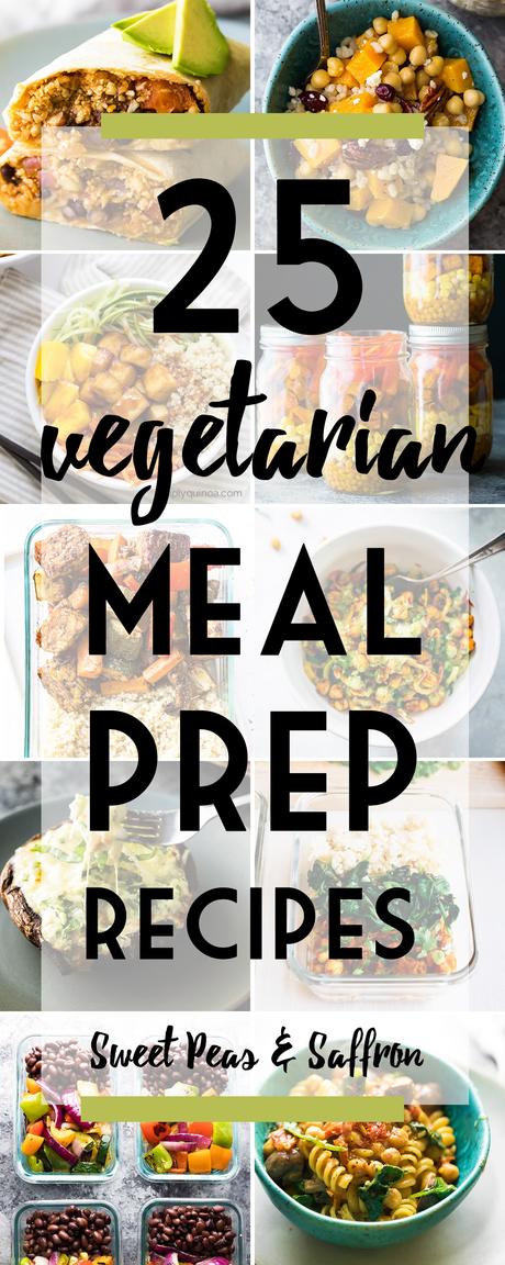 Vegetarian meal prep recipes- spend some time prepping these recipes on the weekend and you will have healthy meals for the whole week!  Vegetarian meal prep lunches and dinners.