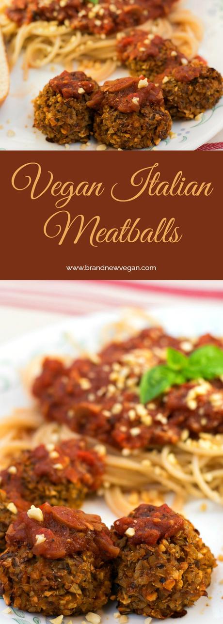 Vegan Italian Meatballs made from riced cauliflower, minced mushrooms, and Bulgur Wheat. The perfect accompaniment for your family Spaghetti Dinner.