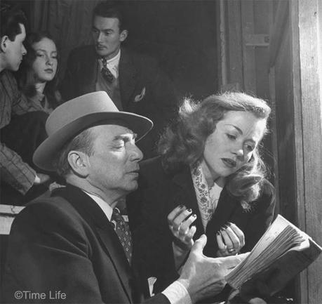 Photo by Nina Leen. ©Time Life - Actor Maurice Escande gives Barbara Laage acting lessons 1946 Photo by Nina Leen. ©Time Life
