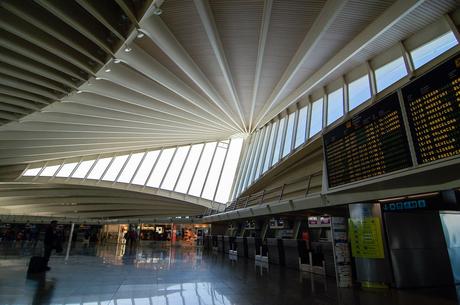 61. The main terminal at Spain's Bilbao Airport, designed by Santiago Calatrava, is one of the most beautiful in the world.