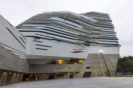 28. The curved, multiple levels of Zaha Hadid's Innovation Tower, where the Hong Kong Polytechnic University's design school is based, make the building look like it's moving.