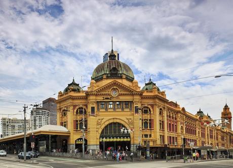 74. The striking Flinders Street Station in Melbourne is designed in a French Renaissance style. It's the busiest train station in Australia, serving more than 90,000 passengers every weekday.