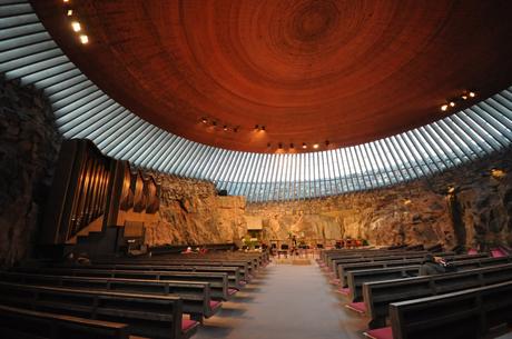 8. Temppeliaukio Church in the Finnish capital of Helsinki was built into a rock by architect brothers Timo and Tuomo Suomalainen before opening in 1969.