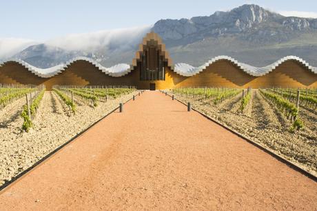 10. The undulating concrete roof of Bodegas Ysios, a winery in Spain's Rioja Alavesa, is used to produce the region's iconic wine.