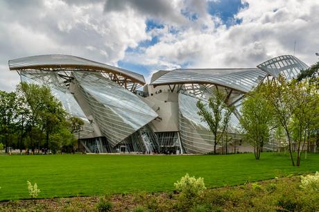 54. The Louis Vuitton Foundation is a mesh of glass sails nestled in the Bois de Boulogne park in Paris.