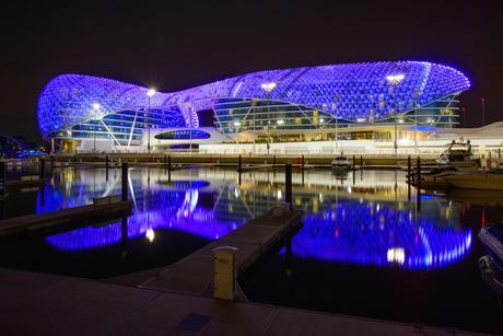 90. Built on top of a Formula One race track, the luxury hotel Yas Viceroy Dubai has an imposing canopy studded with LEDs that shine bright in the dark.