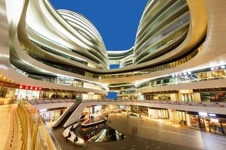 69. The Galaxy Soho in Beijing, China, succeeds in its aim of producing a retail environment which is devoid of harsh corners.