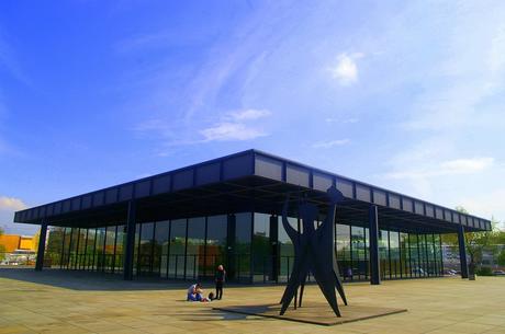 88. Neue Nationalgalerie in Berlin conceived by German architect Ludwig Mies van der Rohe in the 1960s has a Modernist design with clean lines and plenty of glass to allow light in.