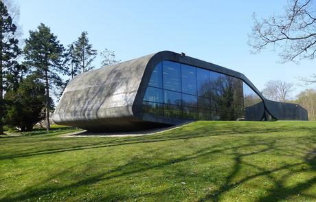 48. Zaha Hadid's extension of the Ordrupgaard Museum near Jægersborg Dyrehave in Denmark is encased in black lava concrete, which changes colour from grey to black depending on the weather.