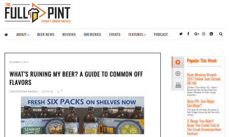 The Full Pint – What’s Ruining My Beer? A Guide to Common Off Flavors