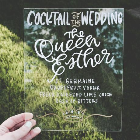 cocktail wedding acrylic sign