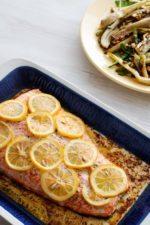 Keto baked salmon with lemon and butter