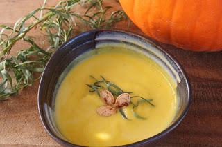 Roasted Pumpkin Soup with Tarragon (Dairy Free with Vegan Option)