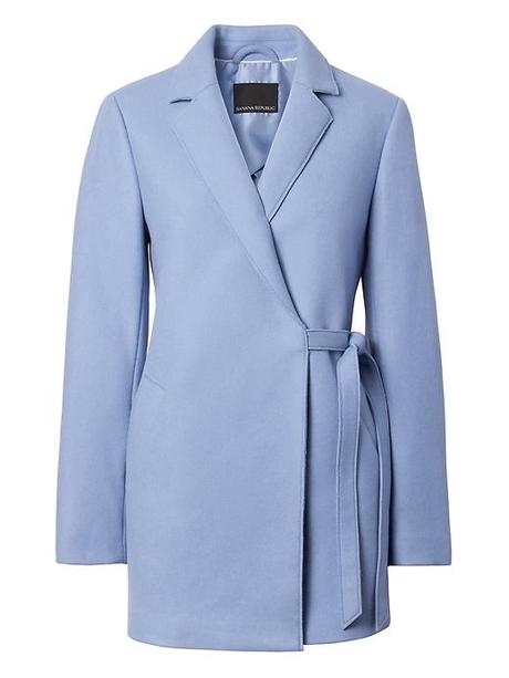 Banana Republic melton wool side tie coat. Details at une femme d'un certain age.