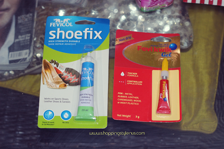 Fevicol Shoe Fix Glue 20 ml - Rs.35     Fevi Quick 3gm - Rs.30