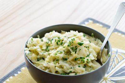 Creamed green cabbage