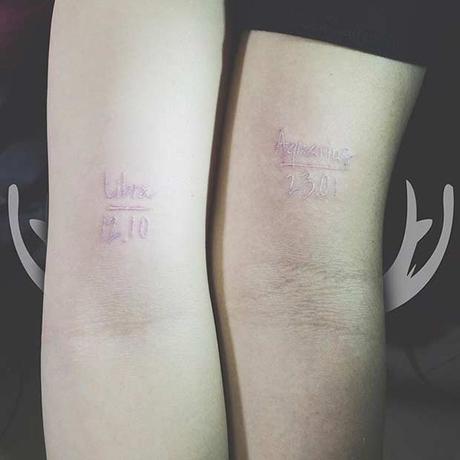 white ink tattoo couples