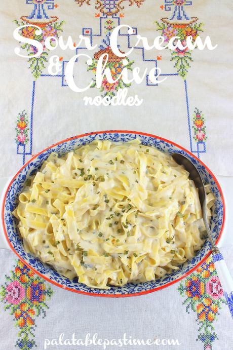Sour Cream and Chive Noodles for #SundaySupper Sour Cream and Chives Noodles