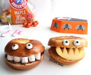 New York Bakery Co Maple Mini Bagels & Easy Halloween Bagel Ideas!