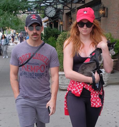 Joe Jonas and Sophie Turner walking in Soho