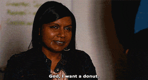  the mindy project mindy kaling donut god i want a donut GIF