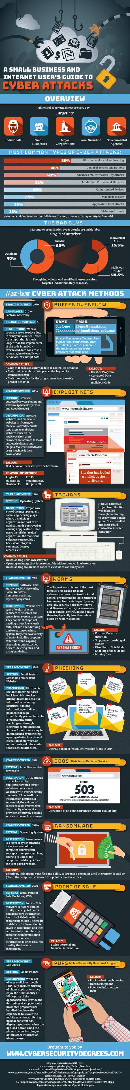 A Small Business and Internet User’s Guide to Cyber Attacks infographic