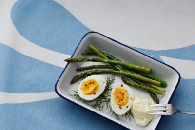 Boiled eggs with mayonnaise