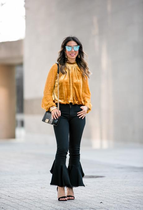 Chic at Every Age // Marigold Velvet Top