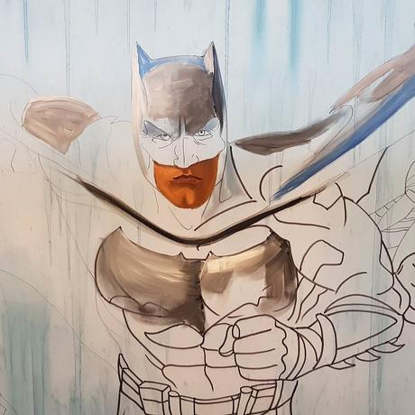 Work in progress for the release of Justice League @warnerbrosbelgium #justiceleague #benheineart #batman #painting #peinture #film #movie #art #warnerbros #project