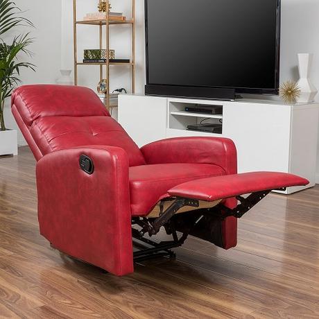 recliners for small spaces - Teyana Red Leather