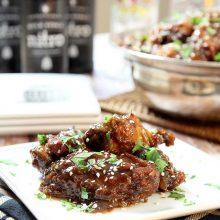 Sweet, Spicy and Sticky Chicken Wings in Slow Cooker