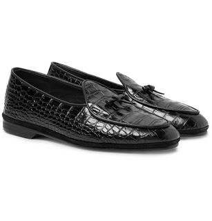 This Is Croc Is No Crock:   Rubinacci Marphy Croc-Effect Leather Loafers