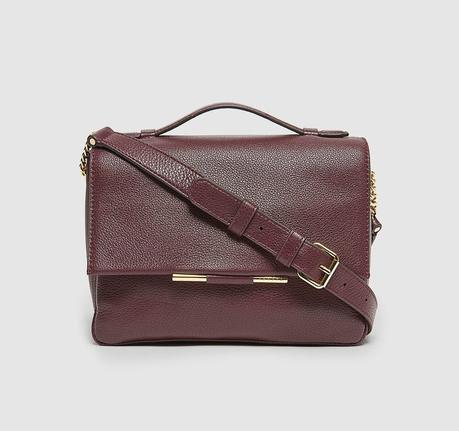 Sandro Bianca top handle satchel with crossbody strap. Details at une femme d'un certain age.