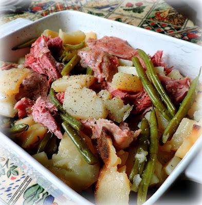 Crock Pot Ham, Beans and Potatoes