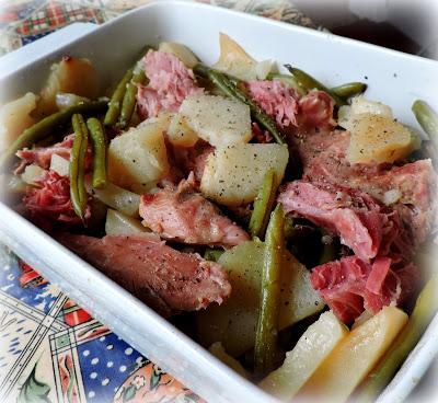 Crock Pot Ham, Beans and Potatoes
