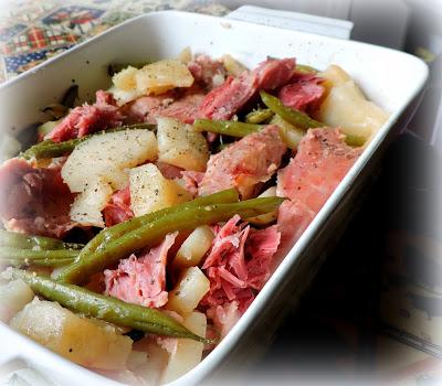 Crock Pot Ham, Beans and Potatoes