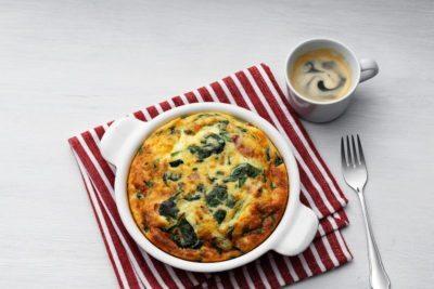 Keto frittata with fresh spinach