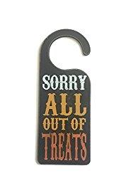 Image: Wooden Sorry All Out Of Treats Halloween Door Sign