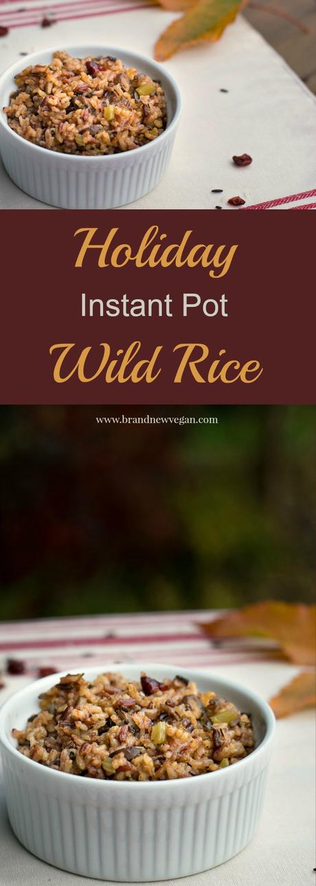 This Instant Pot Wild Rice is my first Holiday Recipe of the year. Wild Rice, Mushrooms, Sage, and Cranberries make this perfect for any Holiday table. 