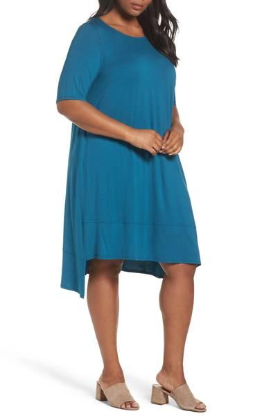 Eileen Fisher sale jersey shift dress in Plus