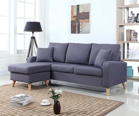Small Spaces Configurable Sectional Sofa - Mid Century Modern Linen Fabric